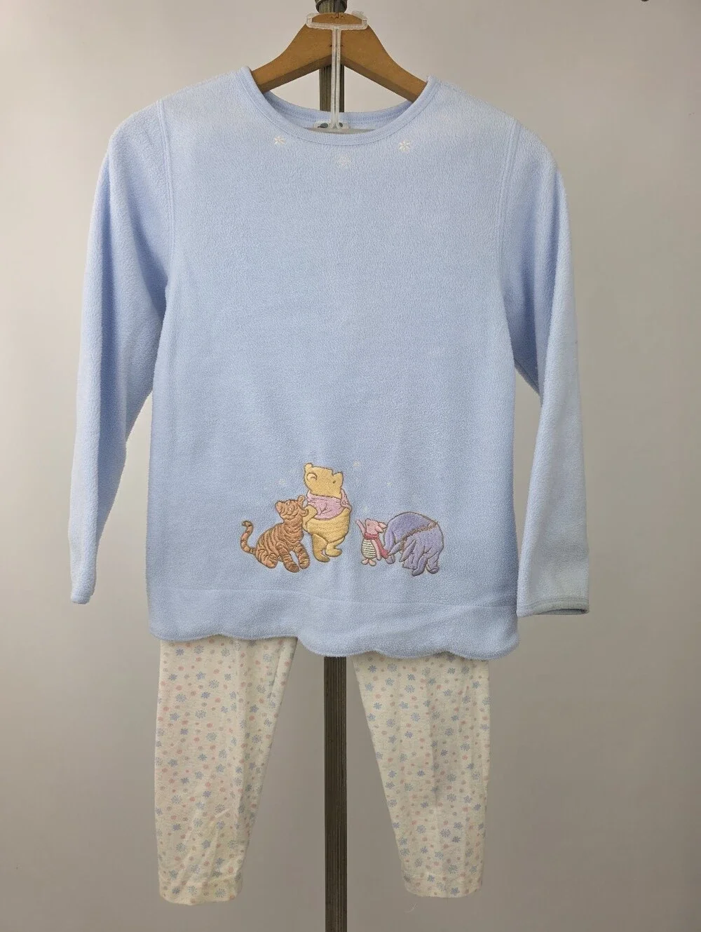 Disney Catalog Vintage Y2K Girl's Winnie The Pooh Fleece Embroidered Pj Set 7/8